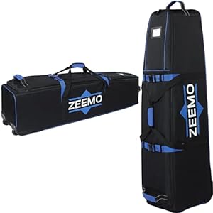 ZEEMO Golf Travel Bag, Full-Open Protective&Wheeled Airline-Approved Case for Golf Clubs, Cart&Stand Bag, Soft-Sided Waterproof Cover Made of Heavy Duty Oxford, Black.