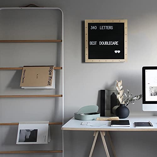 Black Felt Letter Board With Lights, Built-In Led Lights -Message Board Adjustable Stand, 340 Letters ,- For Menus, Pregnancy Announcement, Weddings, Party Planning(10*10) (Blackｂ) #TOP4