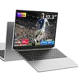 ACEMAGIC Ordenador Portatil 17,3 Pulgadas Ryzen 4300U hasta 3,7 GHz (Superar N95/N150/3500U/3200U) Portátil 16GB Ram DDR4 512GB SSD Expansión 2TB, 1080P FHD, USB, BT, HDMI, Laptop Plata para Trabajo