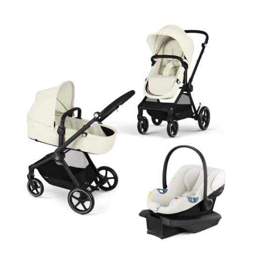 Cybex EOS 5-in-1 Travel System Stroller + Lightweight Aton G Infant Car Seat, Seashell Beige