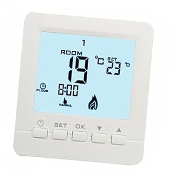 CAGE HY02B05-2BW 7 Times Home Programmable Thermostat Indoor Temperature Control, Anti Freeze, with Backlight, 5+2/6+1/7days Schedule