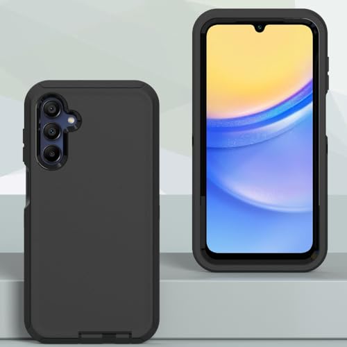 Image of Case for Galaxy A15, Heavy-Duty Tough Rugged Shockproof Drop Protective Cover Cases for Samsung Galaxy A15, Black