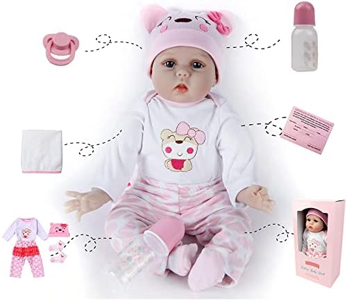 ZIYIUI Encantador 22 Pulgadas 55cm Muñecas Reborn Bebé Niño