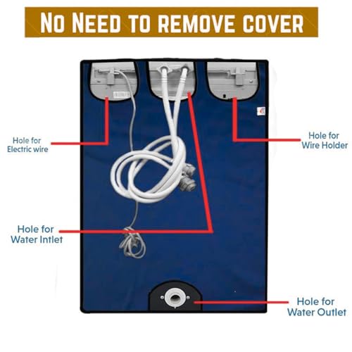 Image of Zerfa Waterproof, Dust-Proof, Sun-Proof Top Load Fully Automatic Washing Machine Cover Fit and Suitable for all Brand Universal Cover for - Blue (Dimension - 59 x 59 x 86 CM)