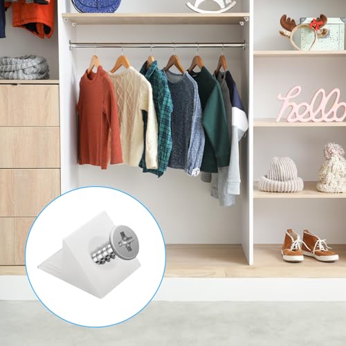 50 Pcs Drawer Angle with Screws Code Bracket Fastener, Plastic Furniture Bottom Sagging Repair Fixing Mending Wedges