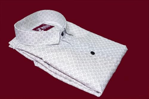Image of Pack of 2 Men's Cotton Fabric Button Down Full Sleeve Collar Neck Regular Fit Check & Dotted Printed Combo Shirt