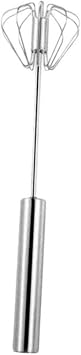 Heavy Duty Rotary Egg Beater, Stainless Steel Manual Whisk & Hand Mixer for Cream, Eggs & Batters, Long Crank Handle for Easy Whipping, Durable & Easy to Clean, 10.71 X 2.24in Small size