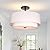 FRIDEKO HOME 3 Light Semi Flush Mount Ceiling Light Modern Close to Ceiling Light Fixture with 2-Layer Fabric Shade Light Fixtures Ceiling Mount for Bedroom Living Room Kitchen Foyer Hallway