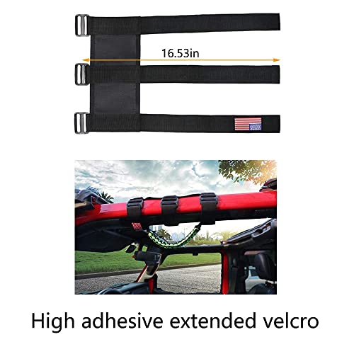 Bestaoo 2 X Roll Bar Grab Handles Paracord Grip Handle For Jeep Wrangler Yj Tj Jk Jl & Gladiator Jt 1955-2022 Utv Atv, Fit For 2 To 4-Inch Roll Bars, Upgrade Metal Buckle (Green) #TOP4