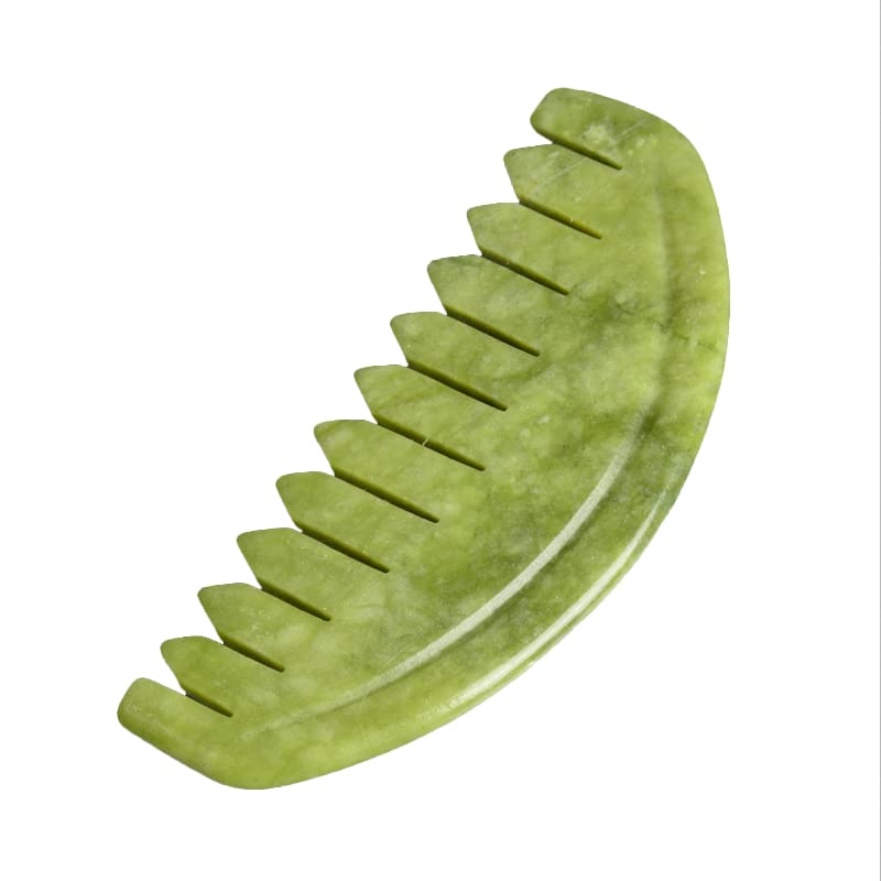 Peine masajeador de jade natural para cuero cabelludo miniatura 6