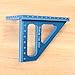 KETIPED 3D Multi-Angle Measuring Ruler,45/90 Degree Aluminum Alloy Woodworking Square Protractor, Miter Triangle Ruler High Precision Layout Measuring Tool for Engineer Carpenter,Blue