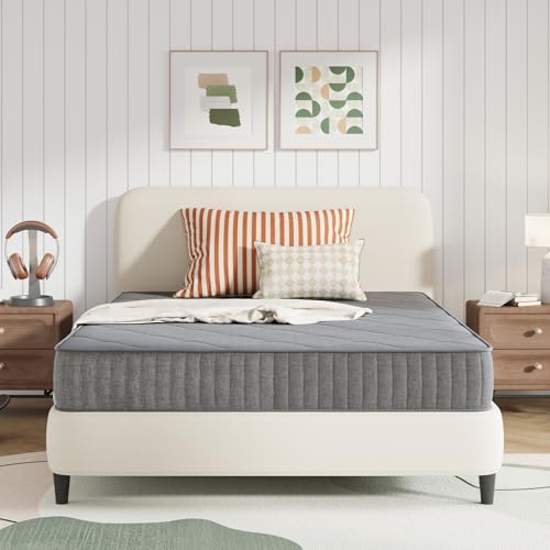 Image of Novilla 8 inch TwinXL Mattress, NanoGEL TwinXL Size Mattress with Smarts Coil for Motion Isolation & Pressure Relief, Medium Firm Hybrid Mattresses in a Box, CertiPUR-US Certified