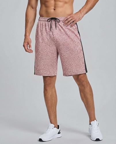 Image of Real Essentials Men's 5 Pack: 9 inch Dry-Fit Shorts - Athletic Gym, Workout, Basketball, Running, Casual Lounge Active Pockets
