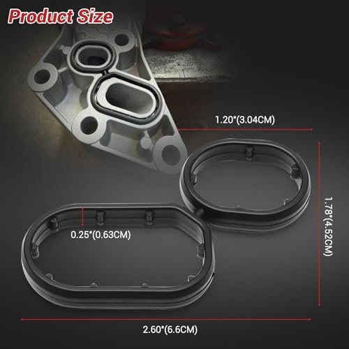Image of Leak-Proof Engine Oil Filter Housing Gasket | Premium Rubber Sealing | Fits Kia Cadenza, Sedona, Sorento, Telluride & Hyundai Genesis G80, Palisade (3.3L, 3.8L) | OEM: 26345-3LAA0