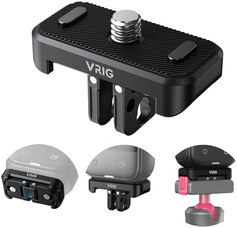 Quick Release Mount For Insta360 GO Ultra – Magnetic Camera Stand Base | Foldable 2-Prong & 1/4 Thread Adapter | Lightweight Aluminum Alloy Bracket