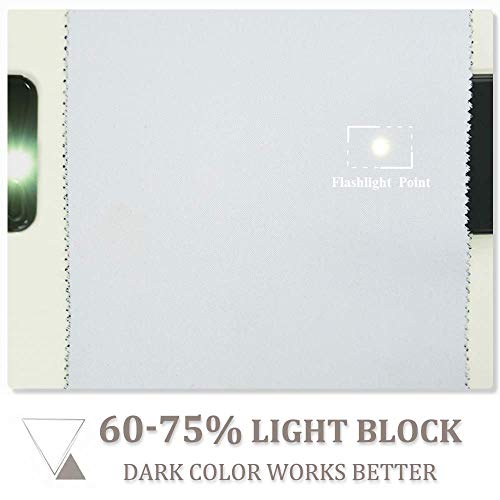 Image of PONY DANCE Room Darkening Curtains - Ring Top Blackout Curtain Panels for Bedroom Window Treatment Drapes Home Decoration Energy Saving for Hotel, 42 x 45 inch, Greyish White, Double Panels