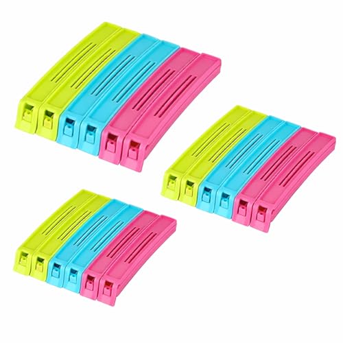 DeoDap Clips for Packet Sealing 18 Pc – Multipurpose Plastic Airtight Food Pack Sealer for Kitchen Use – 3 Different Sizes (Small, Medium & Large) – Reusable & Multicolor for Snacks & Storage Bags