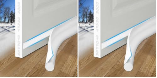 Image of MAXTID Under Door Draft Stoppers 36 Inch White Door Draft Blocker Draft Stoppers for Bottom of Doors Seal Gap Reduce Wind /Breeze, Cold Air, Dust, Smoke, Door Seal Strips Sweeps (Pack of 2)