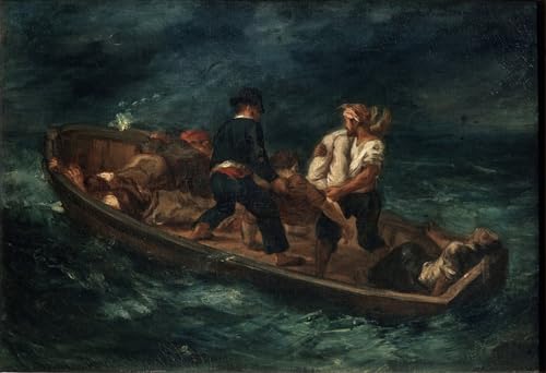 Toile Après un naufrage de Delacroix peinture murale 60x90cm pour salon