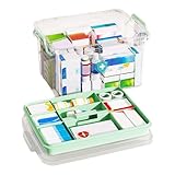 Generico Medicine Storage Box - Gabinetto dei medicinali | First Aid Box, medicinali a grande capacità Contenitore Caso di farmaci a doppio compartimento Organizzatore di portatili multipli