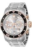 Invicta Men's 80037 Pro Diver Chronograph Silver Dial Stainless Steel Watch