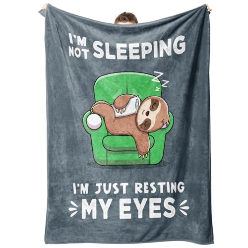 Niyewsor Blanket Gifts for Men, Funny Blanket Birthday Gifts for Men, I'm Not Sleeping I'm Just Resting My Eyes, Novelty Personalised Gift for Mens Dad Grandad Husband Him Boyfriend (157 * 132cm) Niyewsor Blanket Gifts for Men, Funny Blanket Birthday Gifts for Men, I'm Not Sleeping I'm Just Resting My Eyes, Novelty Personalised Gift for Mens Dad Grandad Husband Him Boyfriend (157 * 132cm)