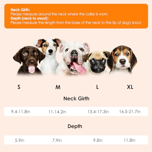Image of SAWMONG Soft Cone for Dogs - Extra Large Dog Recovery Collar, Adjustable E-Collar to Stop Licking After Surgery (XL, Orange)