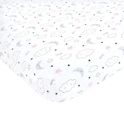 Hudson Baby Unisex Baby Cotton Fitted Crib Sheet, Dreamer, One Size