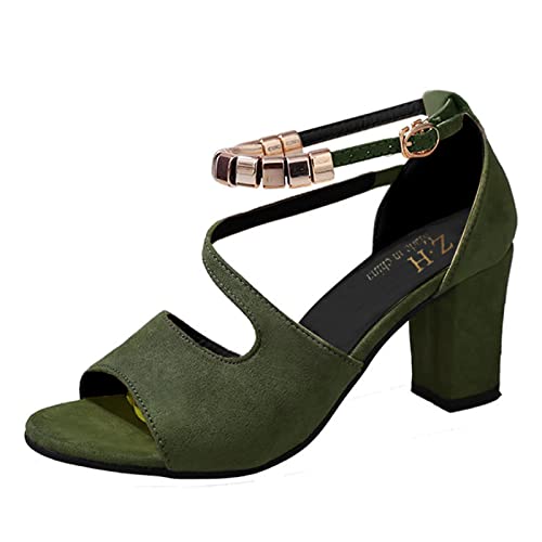 Sandalias de mujer con tacón, elegantes tacones altos, sandalias de verano con correa en el tobillo, zapatos de verano, color negro, cómodos, zapatos de baile, zapatos de novia, zapatos de boda