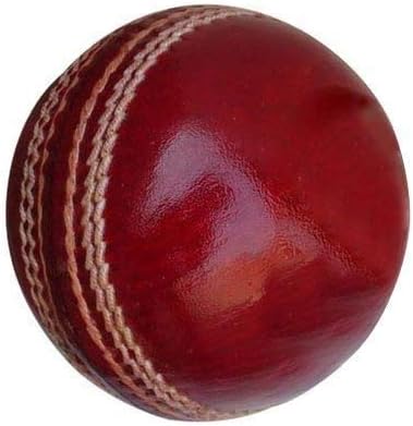 Red Leather Cricket Ball – Hand-Stitched White Seam – Official Size – Match & Training Use – Suitable for Grass Pitches Sports Cricket Leather Ball - Pack of 2, Red