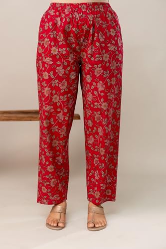 Image of PARTHVI|Women's Pure Cotton Printed with Handwork Kurta with Pants and Dupatta Set | Ethnic Set | Suit Set | Kurta Set | Wedding Suit Set