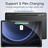 JETech Case for Samsung Galaxy Tab S9 FE+ / S9 FE Plus 12.4-Inch, Slim Translucent Back Tri-Fold Stand Protective Tablet Cover, Support S Pen Charging, Auto Wake/Sleep (Black) - Image 4