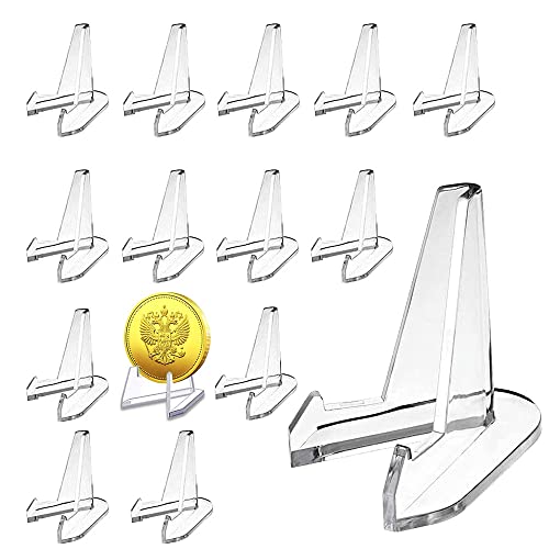 15 Pièces Supports de Chevalet en Acrylique, Support Chevalet en Plastique, Plastique Transparent chevalets, pour Afficher Des Pièces de Monnaie, Des Médailles, Des Montres de Poche, Des Images Cover