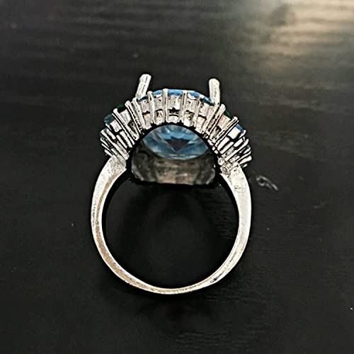Luxury Women Faux Emerald Aquamarine Flower Ring Wedding Party Jewelry Creative Gift Handy and professional3