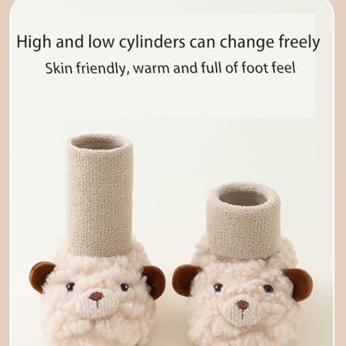 Upgrades Infant Walking Shoes Soft Soles Not Slip Breathable Easy Wear Baby Toddler Walking Shoes for Autumn & Winter Beige3