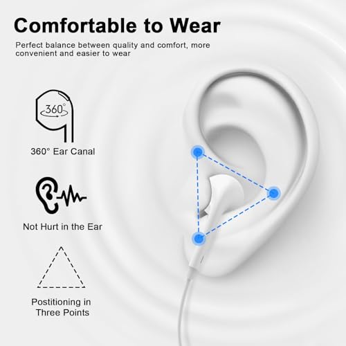 Image of [Apple MFi Certified] Wired Headphones for iPhone Earbuds with Built-in Microphone & Volume Control Nosie Reduction Earphones Headsets Compatible with iPhone 14 13 12 11 Pro Max XS XR X 8 7, 2 Pack
