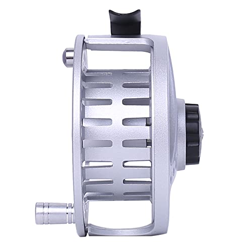 Kylebooker Fliegenfischrolle große Laube mit Aluminium-Körper Fliegenrolle (5/6wt,Silver)
