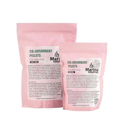 Marine Sources CO2吸着メディア 500ml/1000ml|pH安定化ビーズ&カラー変化インジケーター(水槽用pHコントロール) (COP-1000)