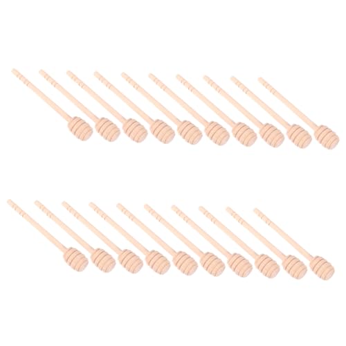 Unomor 20pcs Bee Stick Syrup Dipper Stick Drizzle Honey Rod Honey Spoon Rod Honeycomb Stirrer Syrup Dippers Mini Honey Dipper Mini Scoop Honey Jar Server Stick Honey Scoop Wood re-usable