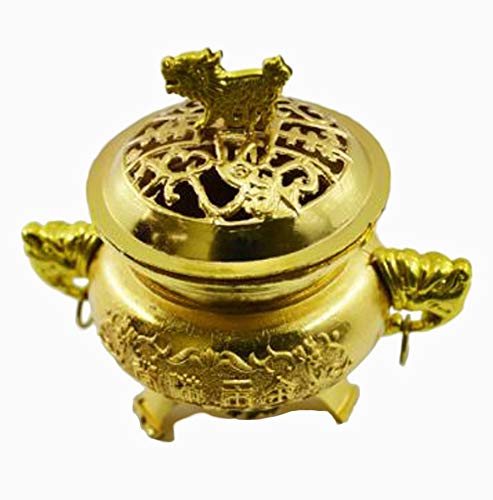 Turíbulo Defumador Incensario Dourado Importado