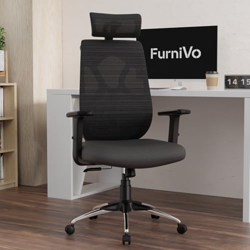 Image of Titan Ergonomic Office Chair for Home & Office | Adjustable Armrests | 120 Recline | Lumbar Support | Thick Cushioned Seat | Heavy-Duty Base | 3 Years Warranty (Black)