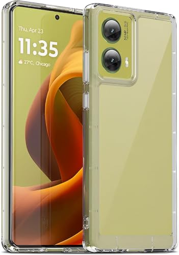 Image of REALCASE Silicone Moto G85 5G Back Cover Case, Scratch Resistant Protective Crystal Clear Transparent Shock Proof Bumper Back Cover Case for Moto G85 5G