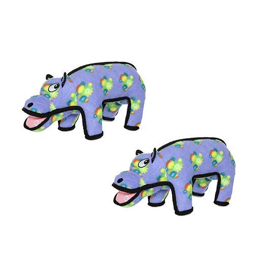 TUFFY - Worlds Tuffest Soft Dog Toy - Zoo Hippo - Squeakers - Multiple Layers Made Durable Strong