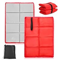 SUPRROW Outdoor Sitzkissen Faltbar, 2 Stück Sitzunterlage Outdoor Thermo wasserdichte Sitzkissen Für Reisen Im Freien, Angeln Picknick Wandern Rot