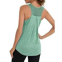 Terecey Tee Shirt Sport Femme sans Manches Débardeur Fitness Tank Top Été Chic et Éégant Hauts de Yoga Shirt Respirant