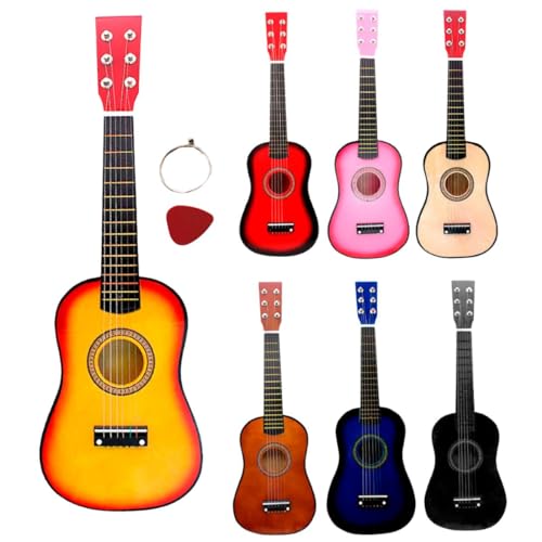 Mini Violão Infantil Acústico Palheta Crianças Corda Em Aço (Rosa.)