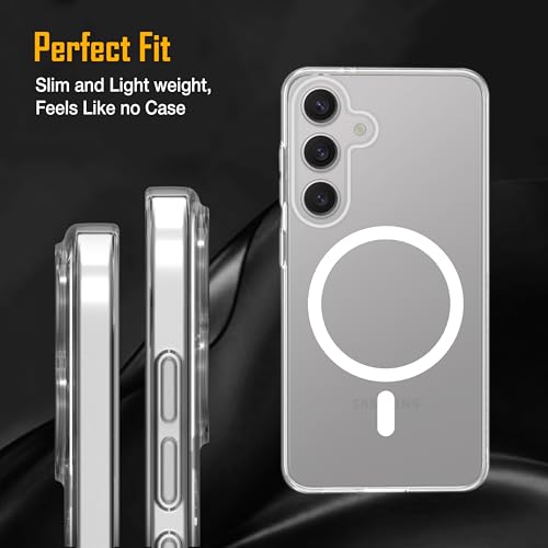 Image of Zapcase Back Case for Samsung Galaxy S24 FE 5G | Slim Lifetime Anti-Yellow Crystal-Clear Cover with Elevated Camera Protection & MagSafe Compatibility | Premium German Polycarbonate | Clear