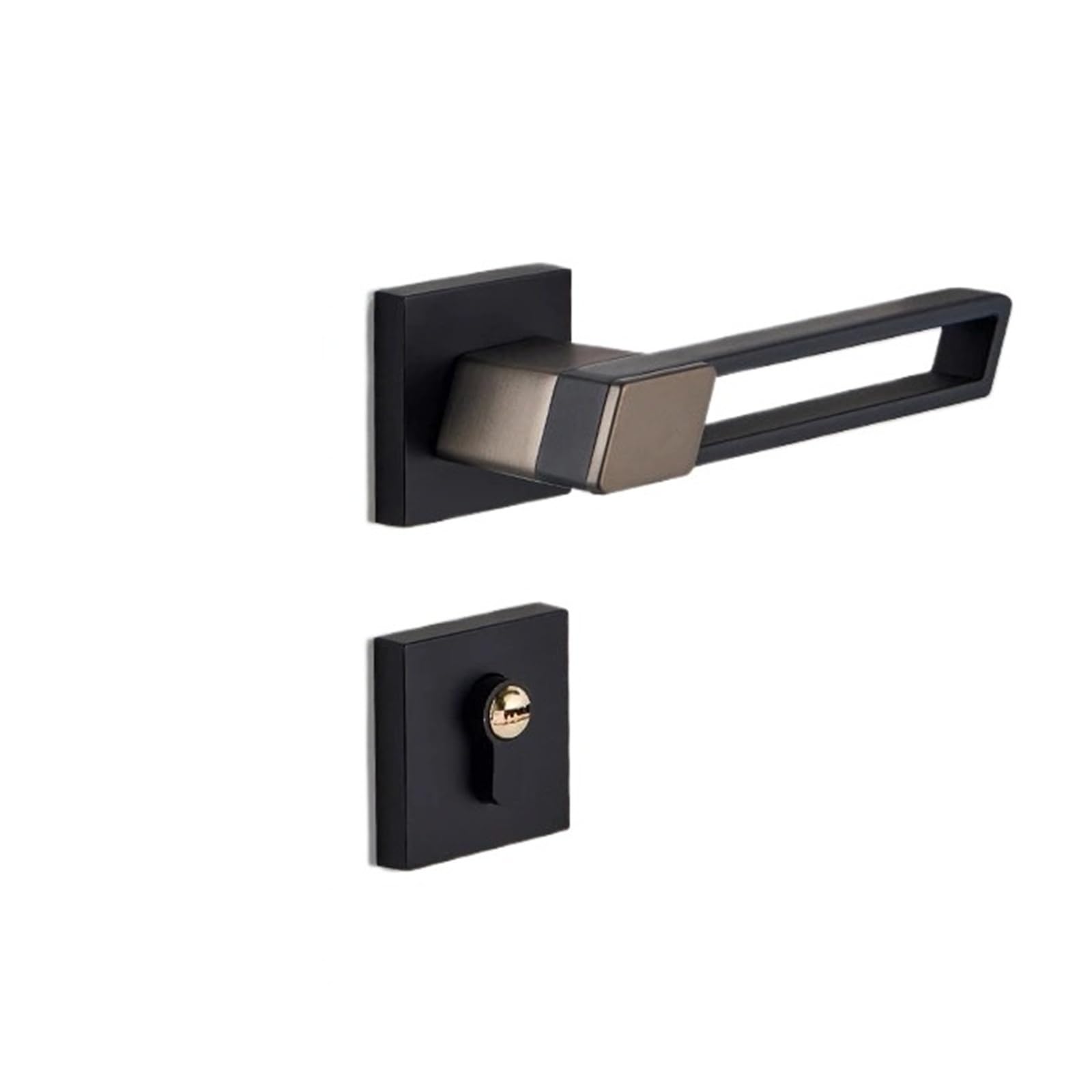 FBXRXZFPJ Silent Door Locks, Handles, Split, Home Hardware Accessories(Square-Nickel)