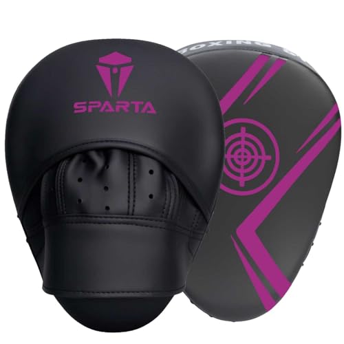 Focus pads Boxing Mitts - Curved Hook and Jab Target Hand Pads - Great for MMA Kickboxing Martial Arts Muay Thai Karate Training - Padded Punching Coaching Strike Shield (Purple)