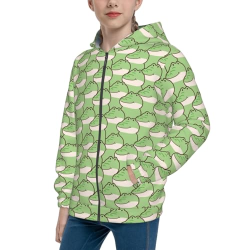 Cute Smile Face Crocodile Kid Hoodies Boys Zip Up Sweatshirts Girls Pullover with Pocket